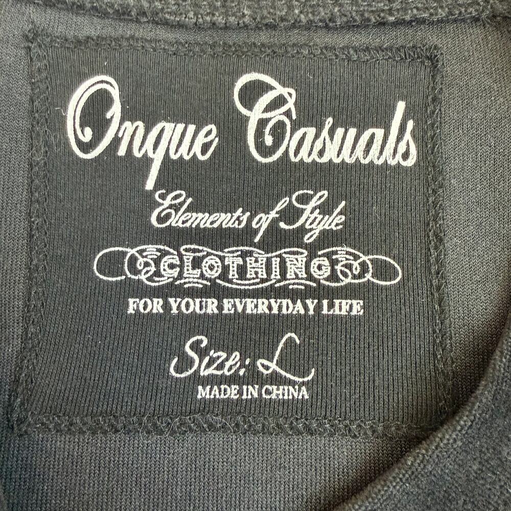 Onque Casuals Black, Christmas, embroidered Santas, Velour Cardigan- L - Picture 3 of 8